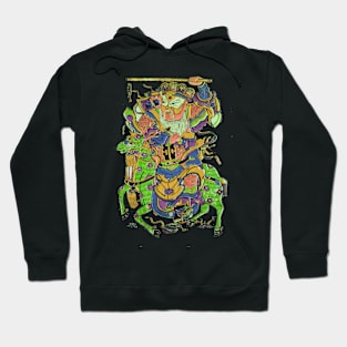 Japanese man on green Horse v1 Hoodie